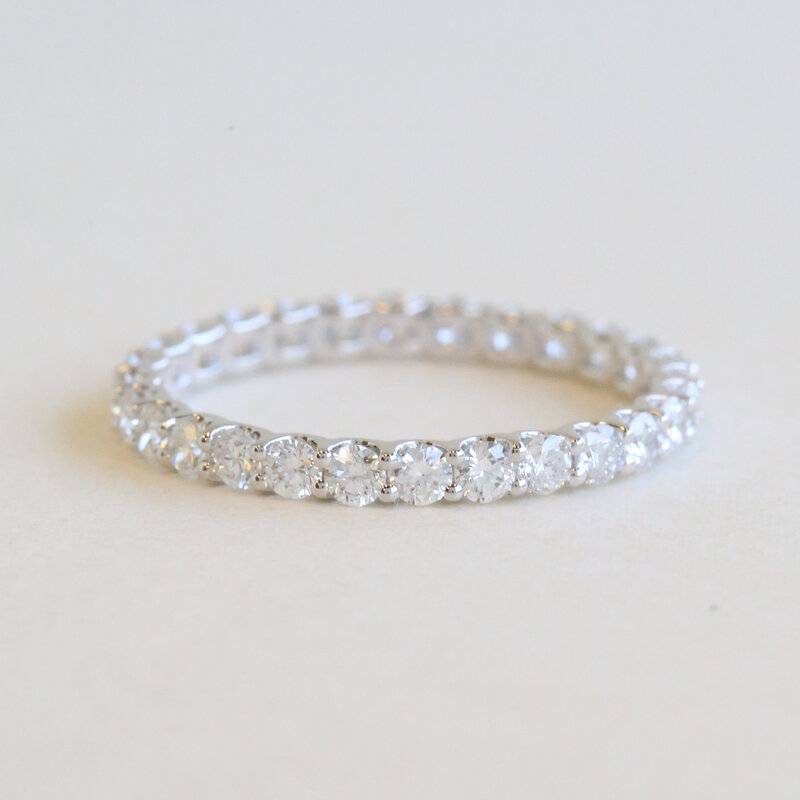 American Jewelry 14k White Gold 1ctw Diamond Shared Prong Lab Grown Eternity Wedding Band
