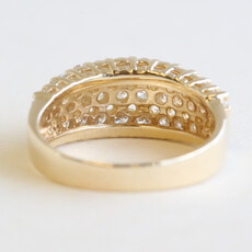 American Jewelry ESTATE 14k Yellow Gold .75ctw Diamond Triple Row Wedding Band Ring