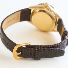 Rolex Pre-Owned Rolex Ladies President Watch with Leather Strap & Diamond Bezel