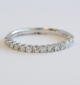 American Jewelry 14k White Gold .50ctw Diamond Straight Wedding Band Ring (Size 7)
