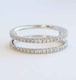 American Jewelry 14k White Gold .44ctw Diamond Straight Ring Guard (Size 7)