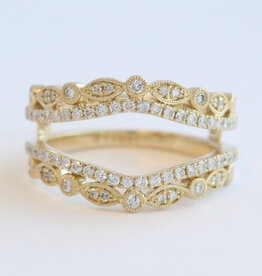 American Jewelry 14k Yellow Gold .68ctw Diamond Milgrain Ring Guard (Size 7)