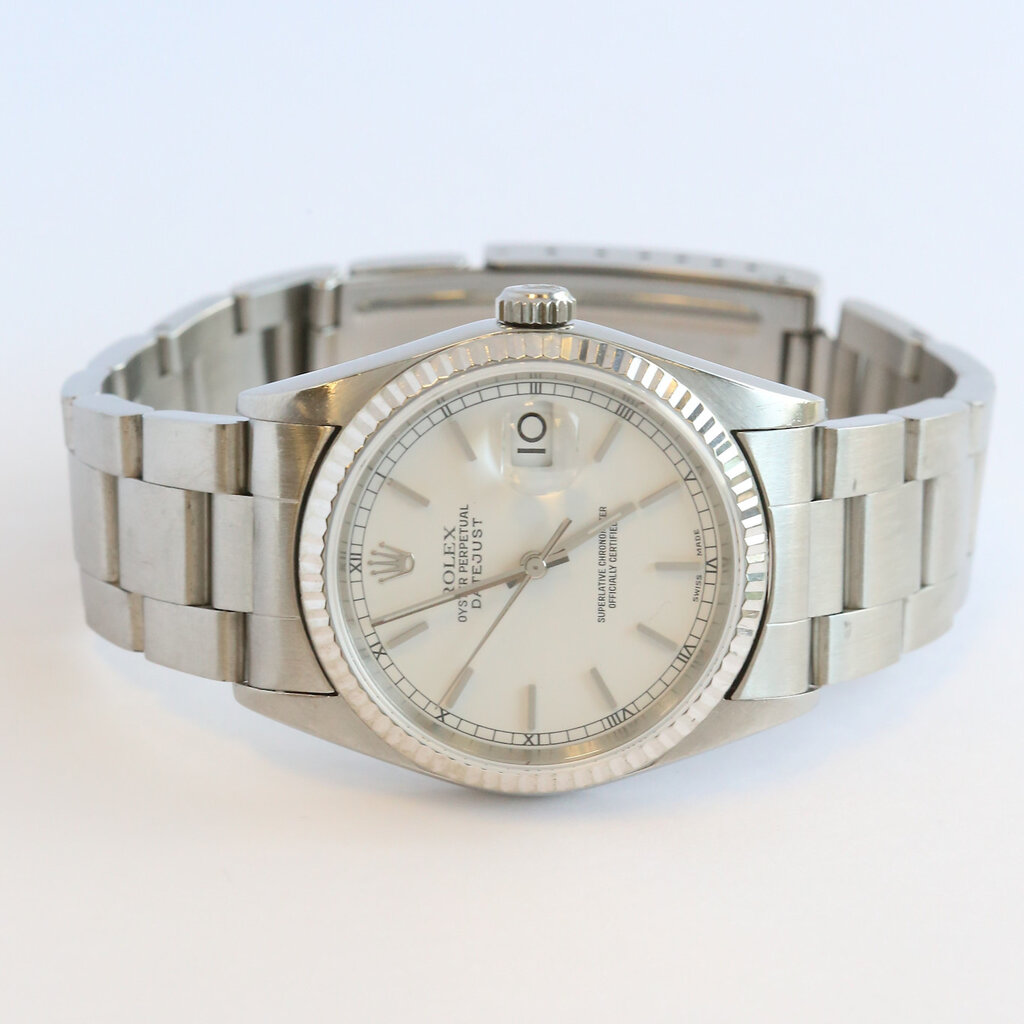 Rolex Pre-Owned Rolex 36mm Stainless Steel Oyster Perpetual Datejust Watch w/ White Dial