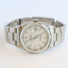 Rolex Pre-Owned Rolex 36mm Stainless Steel Oyster Perpetual Datejust Watch w/ White Dial