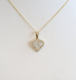 American Jewelry 14k Yellow Gold .43ctw Diamond Heart Necklace