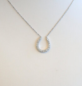 American Jewelry 14k White Gold .38ctw Diamond Horseshoe Necklace