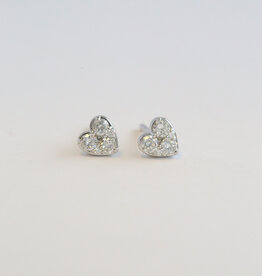 American Jewelry 14k White Gold .30ctw Diamond Heart Stud Earrings