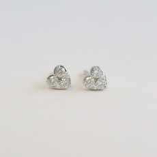 American Jewelry 14k White Gold .30ctw Diamond Heart Stud Earrings
