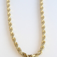 American Jewelry ESTATE 10k Yellow Gold 8mm Hollow Rope Chain (20")