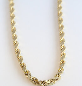 American Jewelry ESTATE 10k Yellow Gold 8mm Hollow Rope Chain (20")