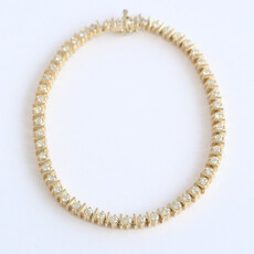 American Jewelry ESTATE 14k Yellow Gold 2ctw Diamond Tennis Bracelet (7.25")