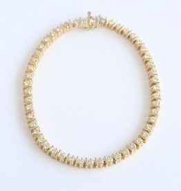 American Jewelry ESTATE 14k Yellow Gold 2ctw Diamond Tennis Bracelet (7.25")
