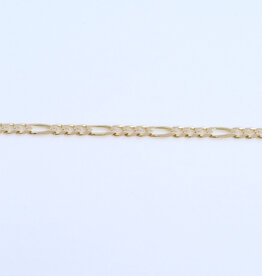 American Jewelry ESTATE 14k Yellow Gold 3.9mm Figaro Chain Necklace (17.5")