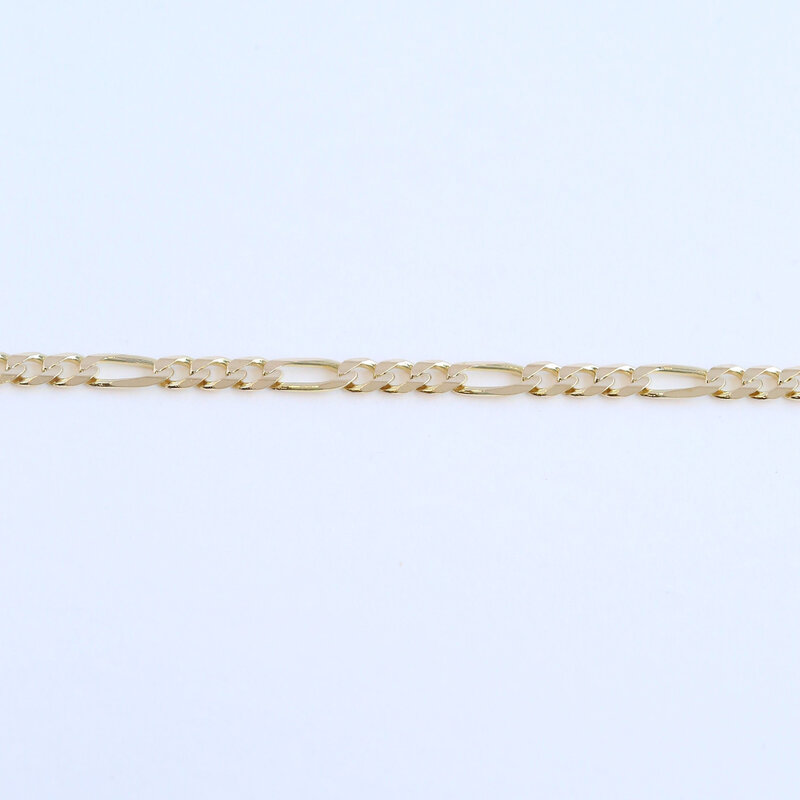 American Jewelry ESTATE 14k Yellow Gold 3.9mm Figaro Chain Necklace (17.5")