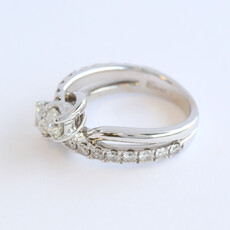 American Jewelry ESTATE 14k White Gold 1.35ctw Diamonds Bypass Ring (Size 5)