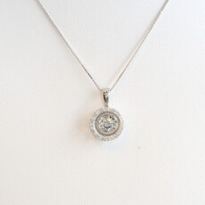 American Jewelry ESTATE 10k White Gold .35ctw Dancing Champagne Diamond Necklace