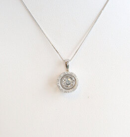 American Jewelry ESTATE 10k White Gold .35ctw Dancing Champagne Diamond Necklace