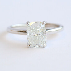 American Jewelry 14k White Gold 2.01ct F/VS1 IGI Lab Grown Elongated Cushion Diamond Solitaire Engagement Ring