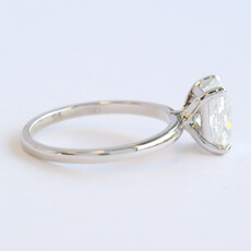 American Jewelry 14k White Gold 2.01ct F/VS1 IGI Lab Grown Elongated Cushion Diamond Solitaire Engagement Ring