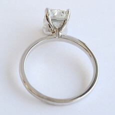 American Jewelry 14k White Gold 2.01ct F/VS1 IGI Lab Grown Elongated Cushion Diamond Solitaire Engagement Ring