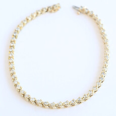 American Jewelry ESTATE 14k Yellow Gold 1.5ctw Diamond Tennis Bracelet