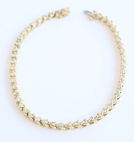American Jewelry ESTATE 14k Yellow Gold 1.5ctw Diamond Tennis Bracelet