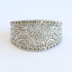 American Jewelry ESTATE 10k White Gold 1/2ctw Diamond Fashion Band Ring (Size 7.75)