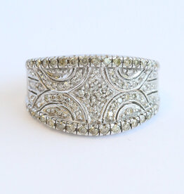 American Jewelry ESTATE 10k White Gold 1/2ctw Diamond Fashion Band Ring (Size 7.75)