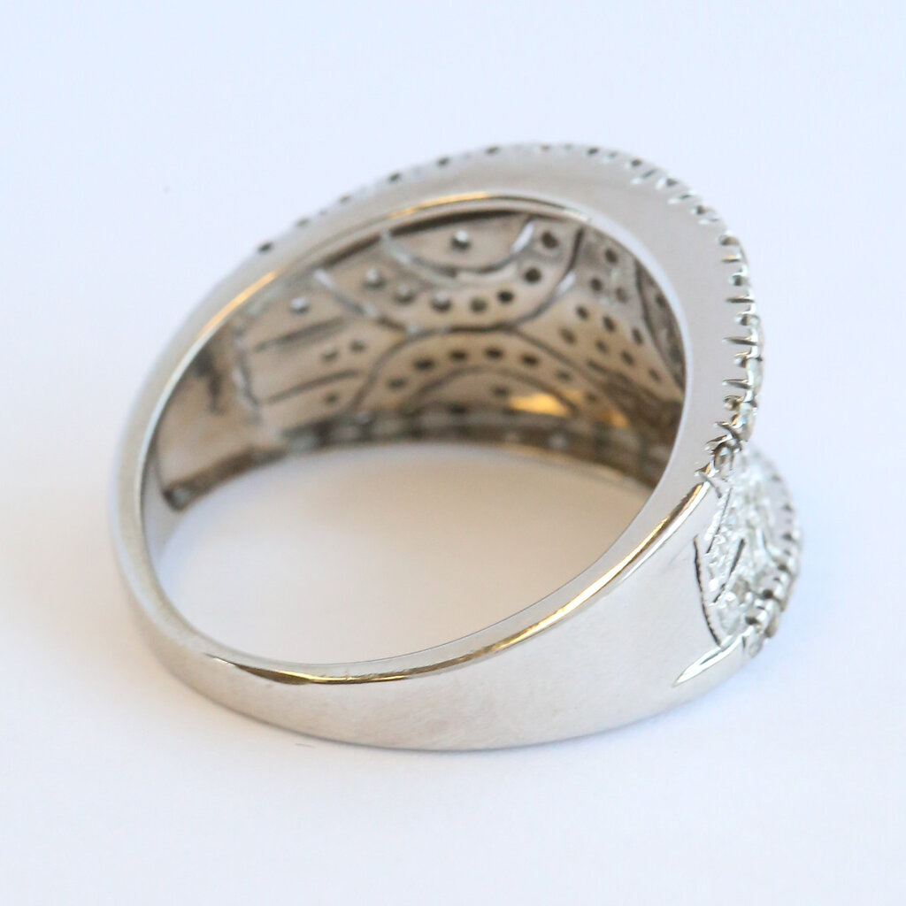 American Jewelry ESTATE 10k White Gold 1/2ctw Diamond Fashion Band Ring (Size 7.75)