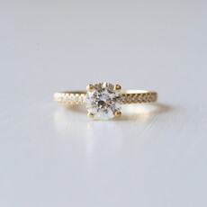 American Jewelry 18k Yellow Gold 1.89ctw (1.48ct J/SI1 Center) Round Diamond Hidden Halo Engagement Ring (Size 6.25)