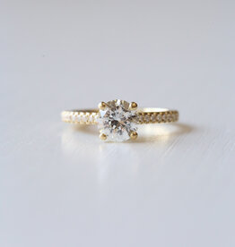 American Jewelry 18k Yellow Gold 1.89ctw (1.48ct J/SI1 Center) Round Diamond Hidden Halo Engagement Ring (Size 6.25)