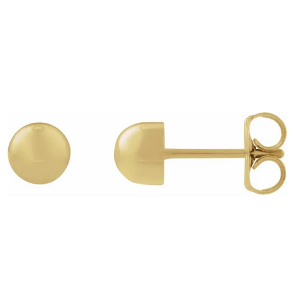 American Jewelry 14k Yellow Gold Dome Stud Earrings
