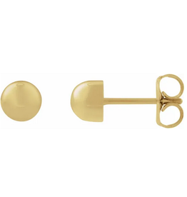 American Jewelry 14k Yellow Gold Dome Stud Earrings