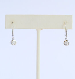 American Jewelry Sterling Silver 1/2ctw Lab Grown Diamond Bezel Leverback Dangle Earrings