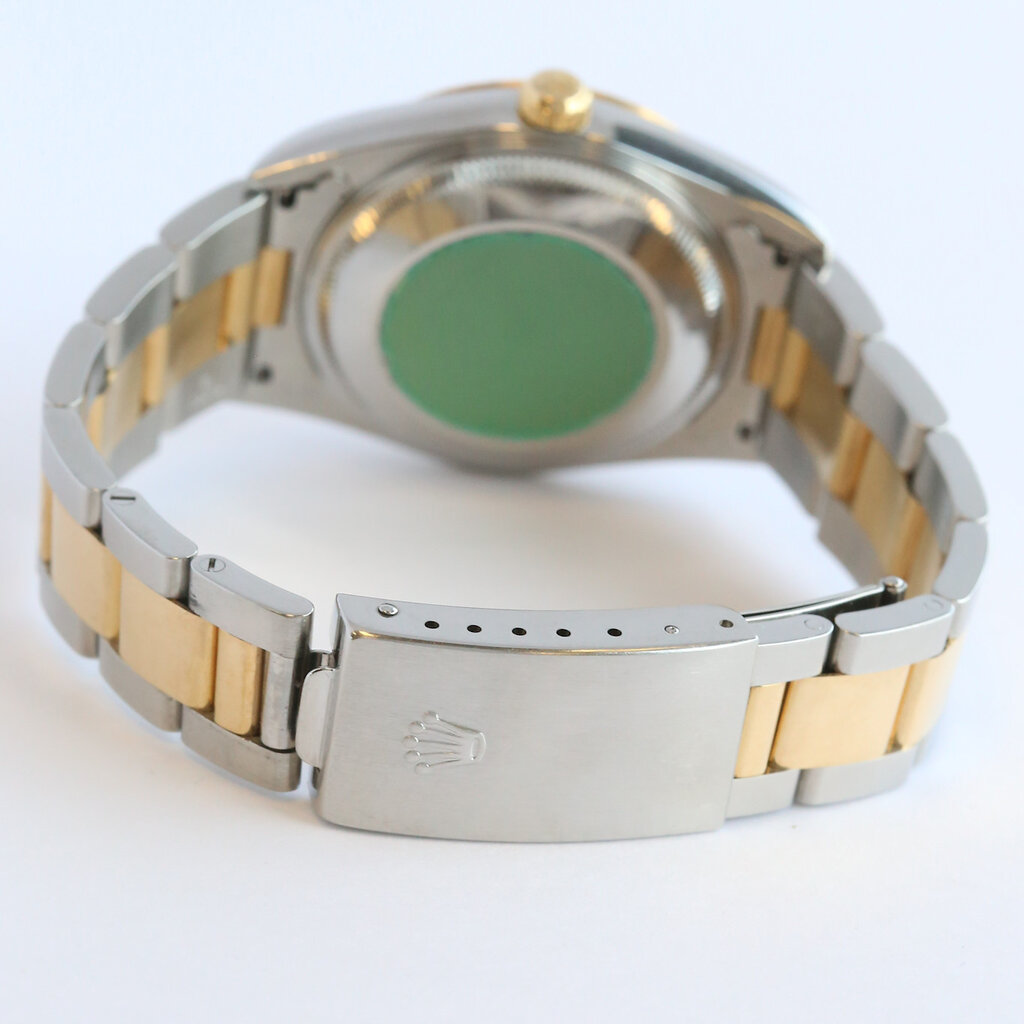 Rolex Pre-Owned Rolex 34mm Two Tone Oyster Perpetual  Date Watch w/ Gold Dial