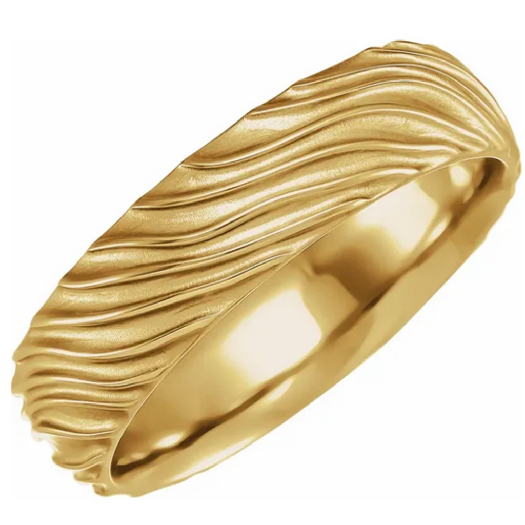 American Jewelry Wave Men's Wedding Band