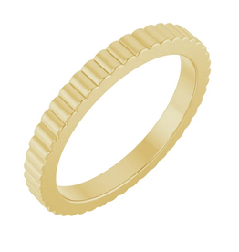 American Jewelry 14k Gold 2mm Grooved Band