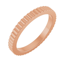 American Jewelry 14k Gold 2mm Grooved Band
