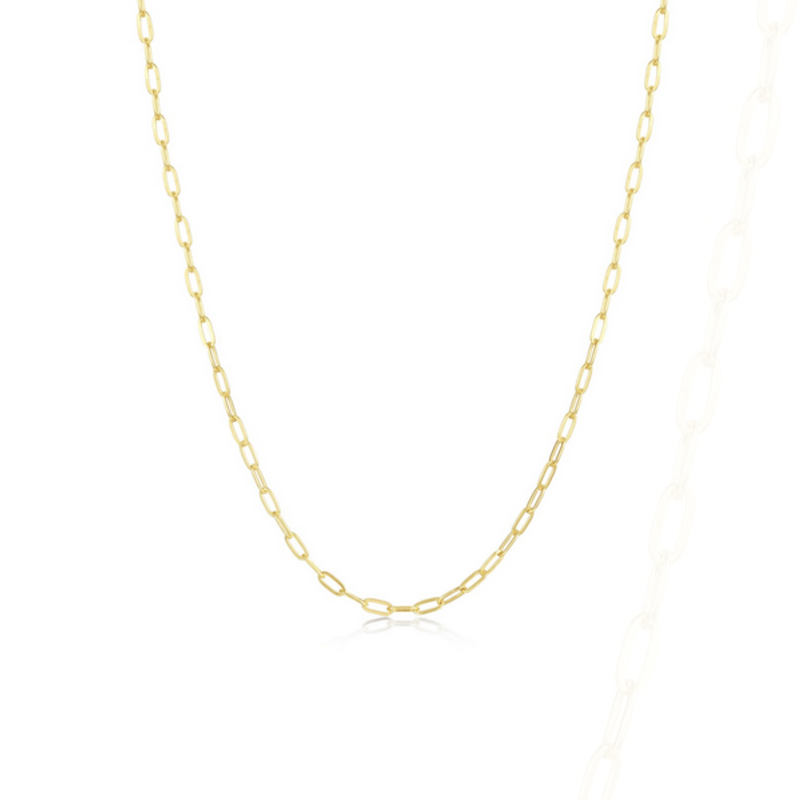 Lafonn Lafonn Sterling Silver Gold Plated Paperclip Link Chain (16"-18")