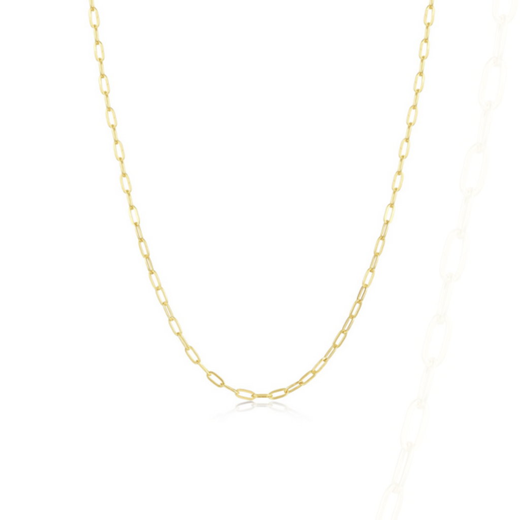 Lafonn Lafonn Sterling Silver Gold Plated Paperclip Link Chain (16"-18")