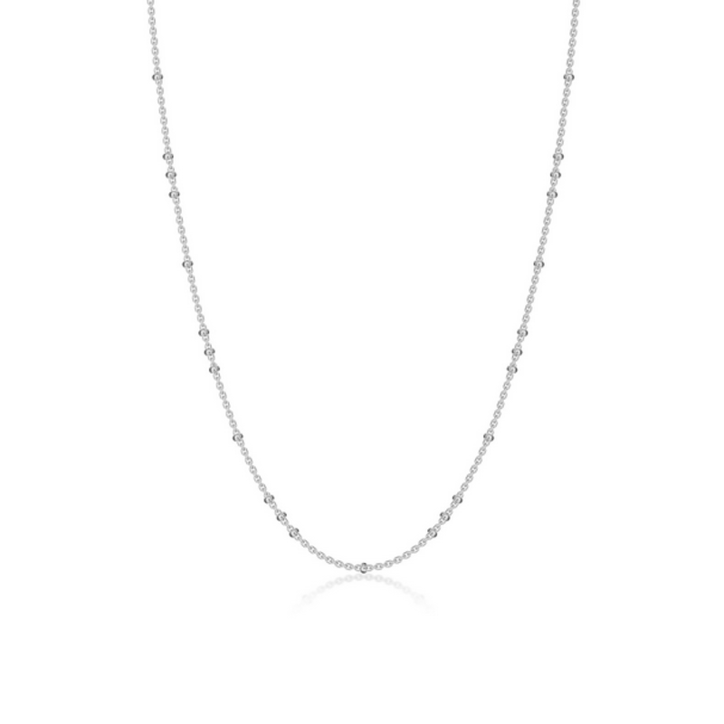 Lafonn Lafonn Sterling Silver Beaded Cable Chain (16"-18")