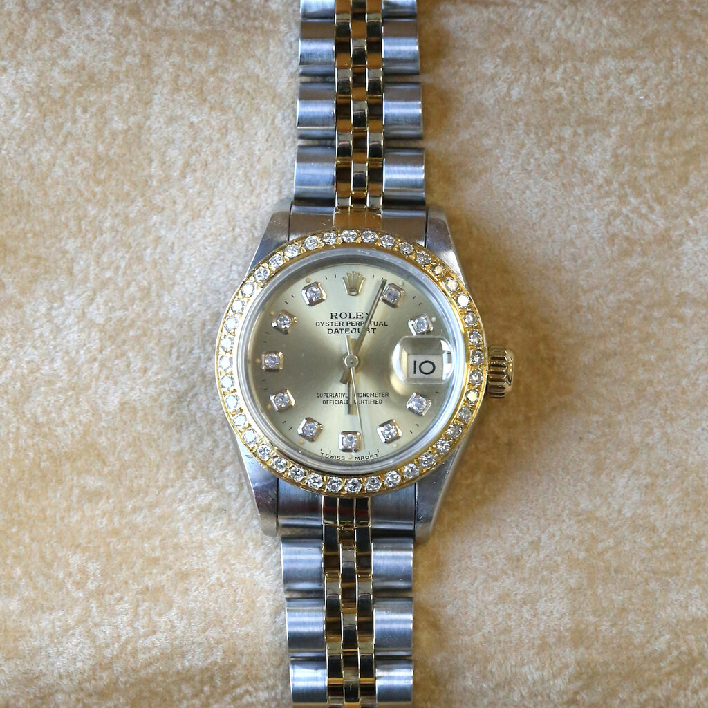 Rolex Rolex Two-Tone Ladies Datejust with Diamond Dial and 26mm Diamond Bezel