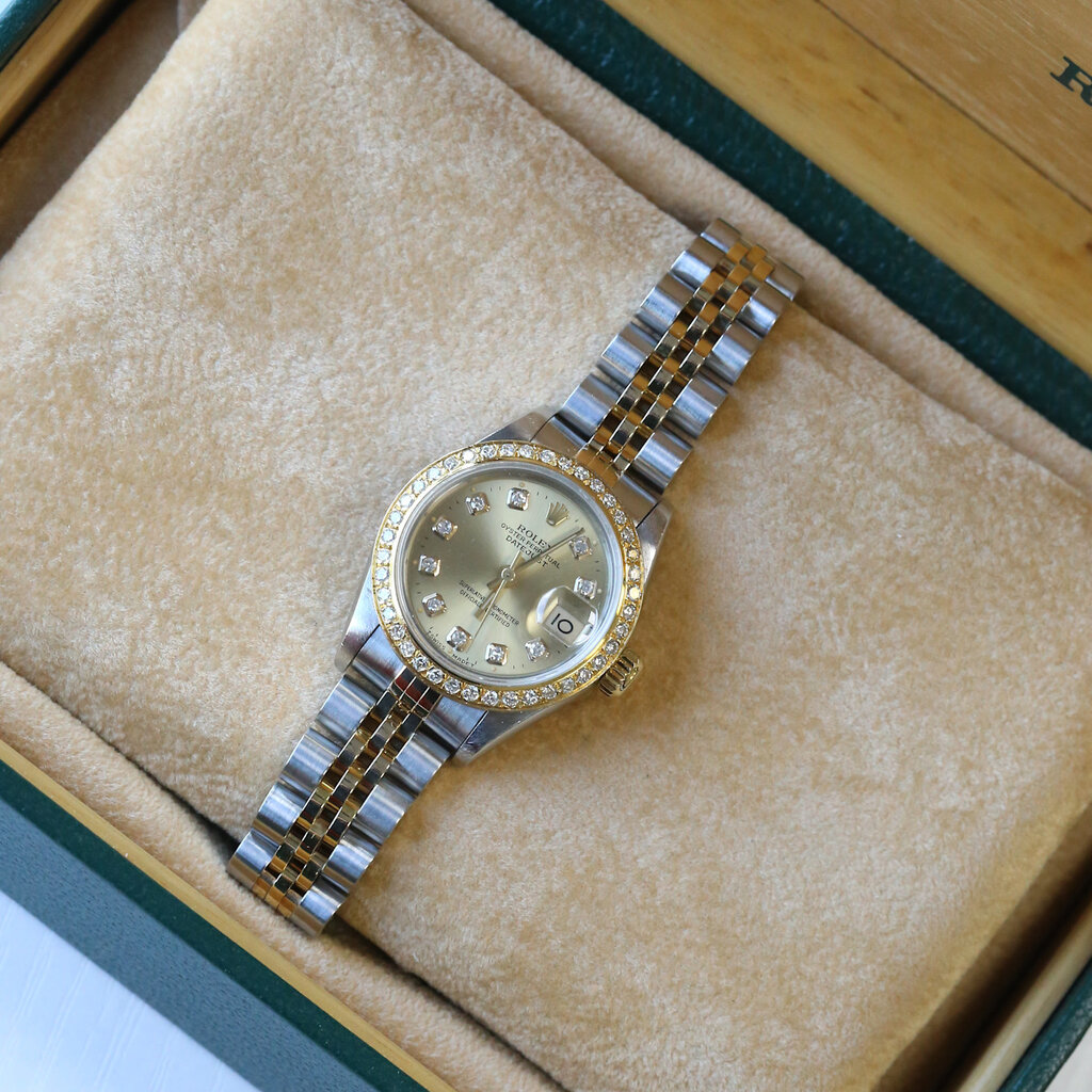 Rolex Rolex Two-Tone Ladies Datejust with Diamond Dial and 26mm Diamond Bezel