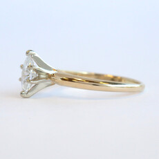 American Jewelry ESTATE 14k Yellow Gold .50ct Marquise Diamond Solitaire Engagement Ring (Size 6.25)