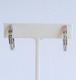 American Jewelry ESTATE Platinum 1/2ctw F/VS Diamond Leverback Oval Hoop Earrings