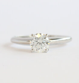 American Jewelry ESTATE 14K White Gold .80ct H/SI1 Diamond Round Solitaire Engagement Ring (Size 6.25)