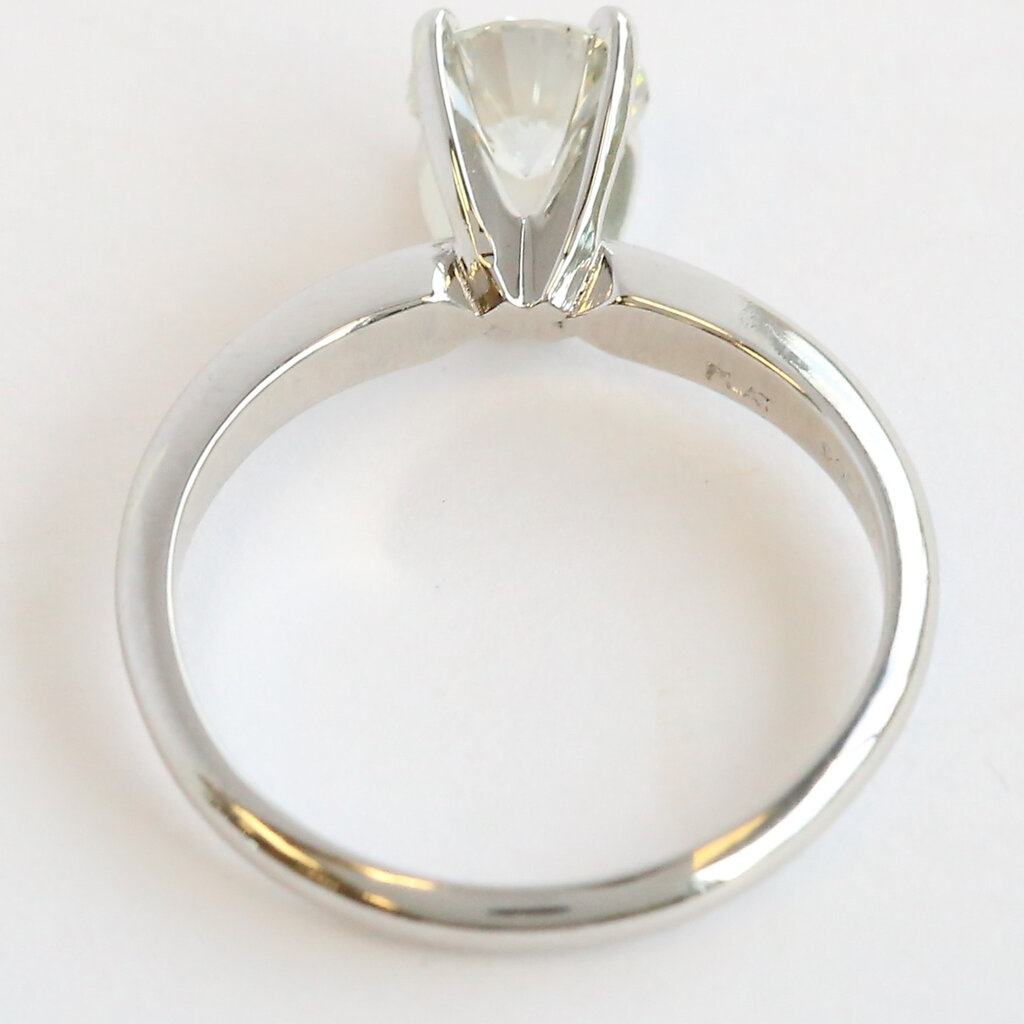 American Jewelry ESTATE 14K White Gold .80ct H/SI1 Diamond Round Solitaire Engagement Ring (Size 6.25)