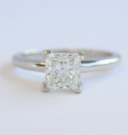 American Jewelry 14k White Gold 1.52ct K/SI2 GIA Princess Cut Solitaire Engagement Ring