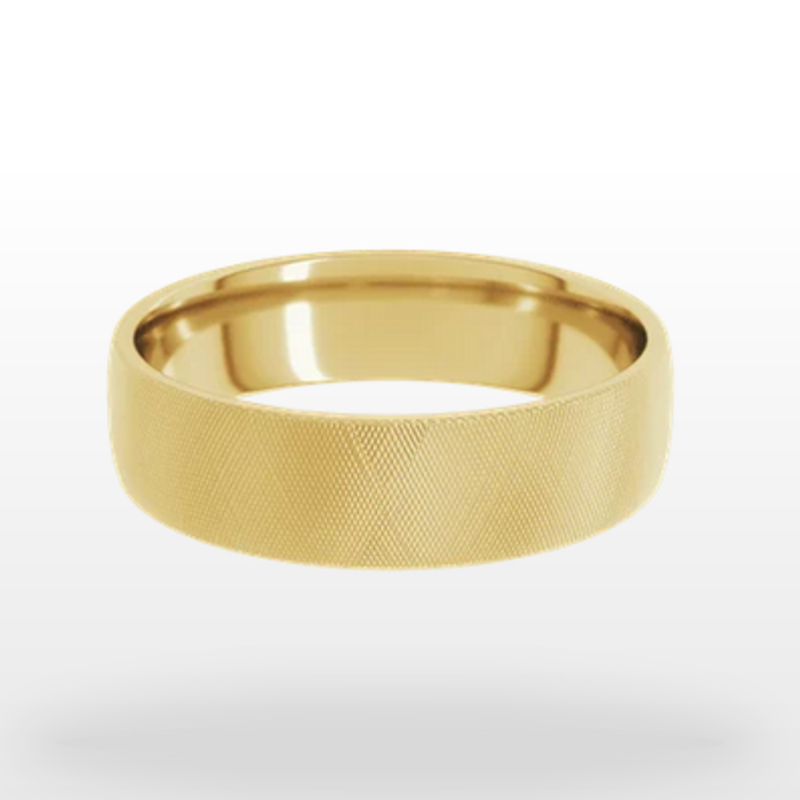 American Jewelry 14k Yellow Gold 6mm Lightweight Comfort-Fit Florentine Finished Wedding Band (Size 9)