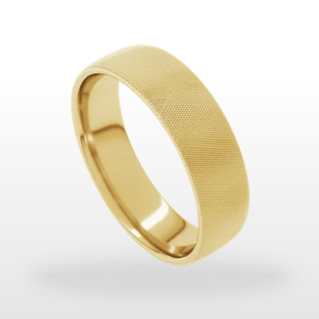 American Jewelry 14k Yellow Gold 6mm Lightweight Comfort-Fit Florentine Finished Wedding Band (Size 9)
